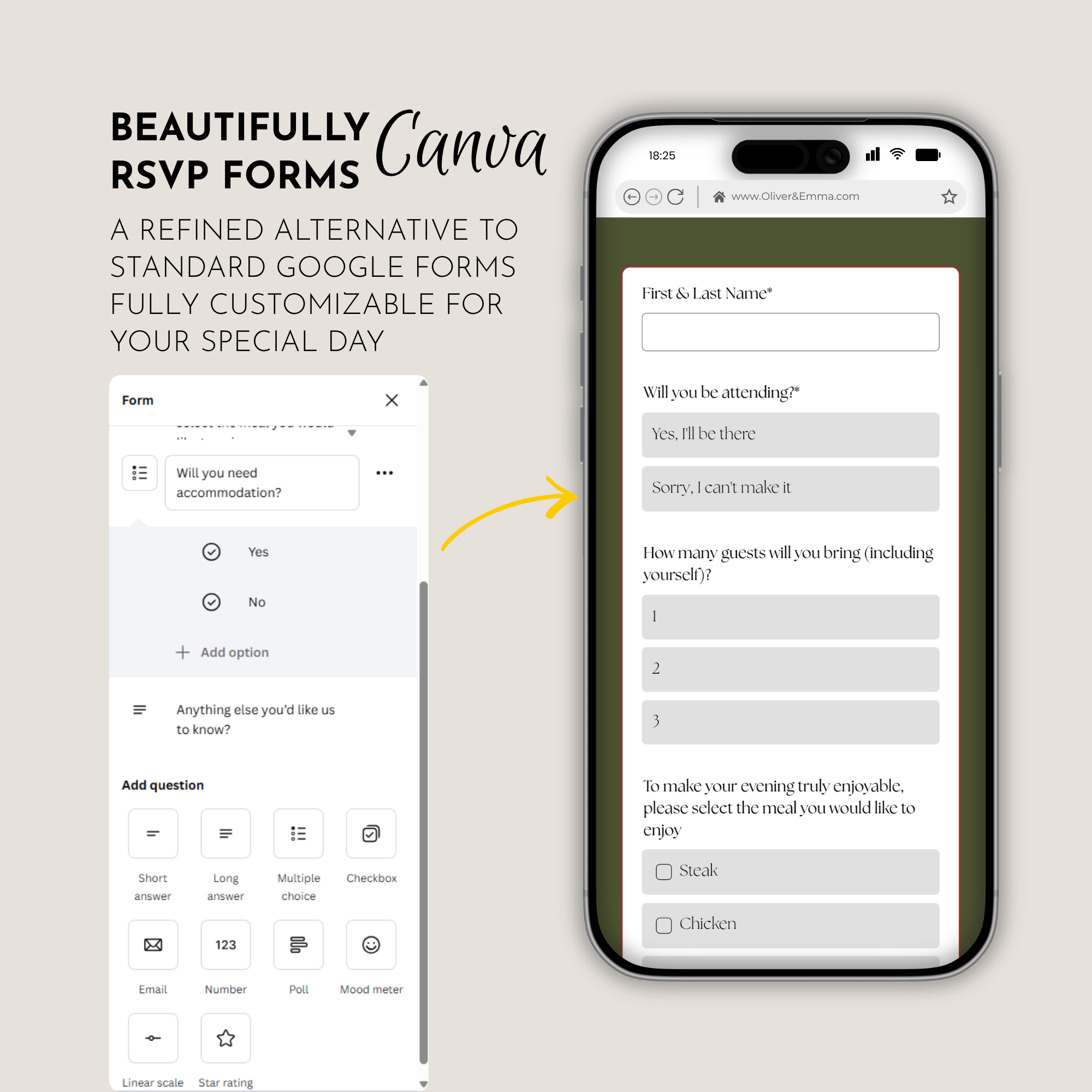 Old Money Olive & Burgundy Wedding Website Template with RSVP | Canva Template
