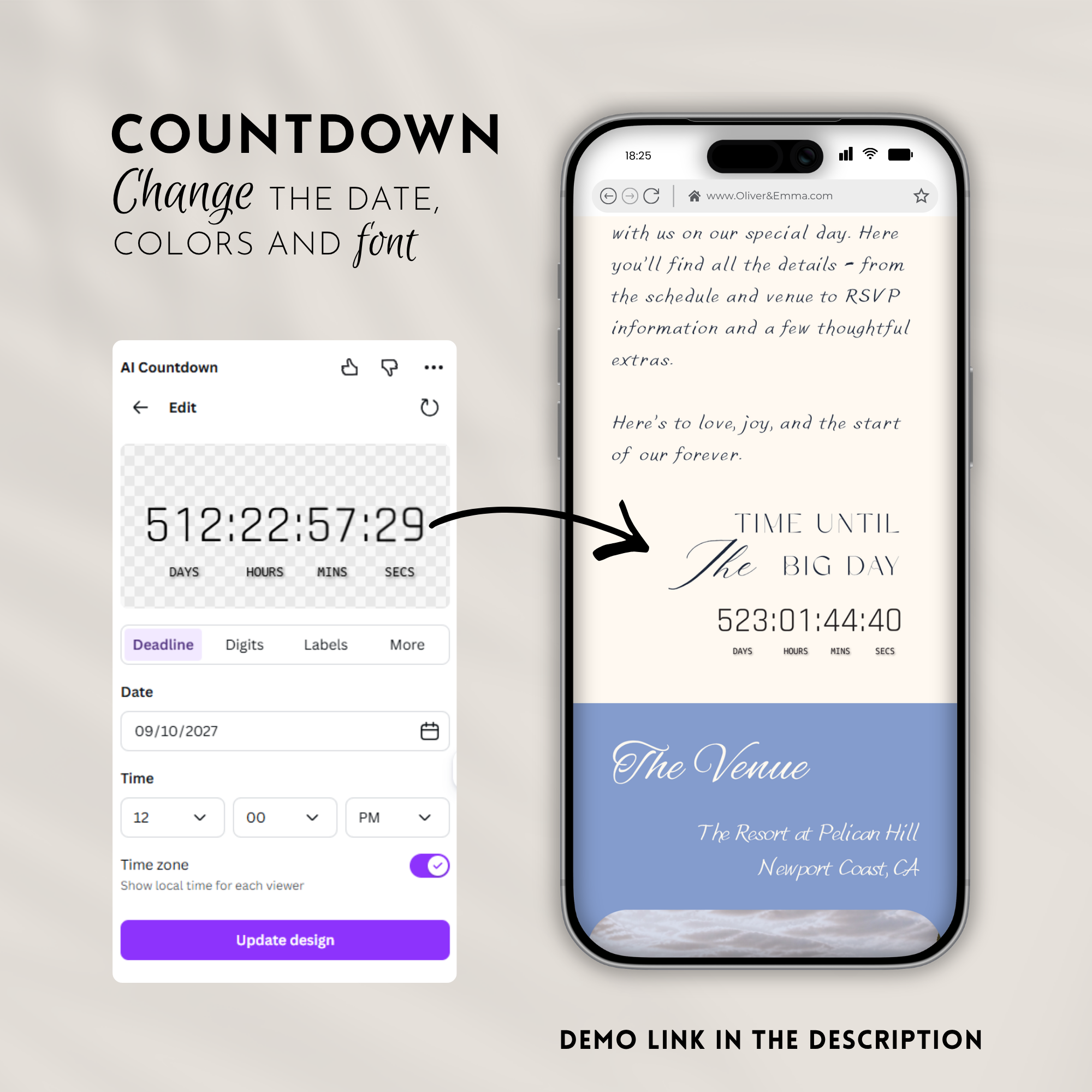 Sky Blue & Cream Wedding Website Template with RSVP | Canva Template