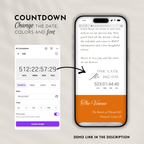 Bold Orange Wedding Invitation Website Template with RSVP & Music