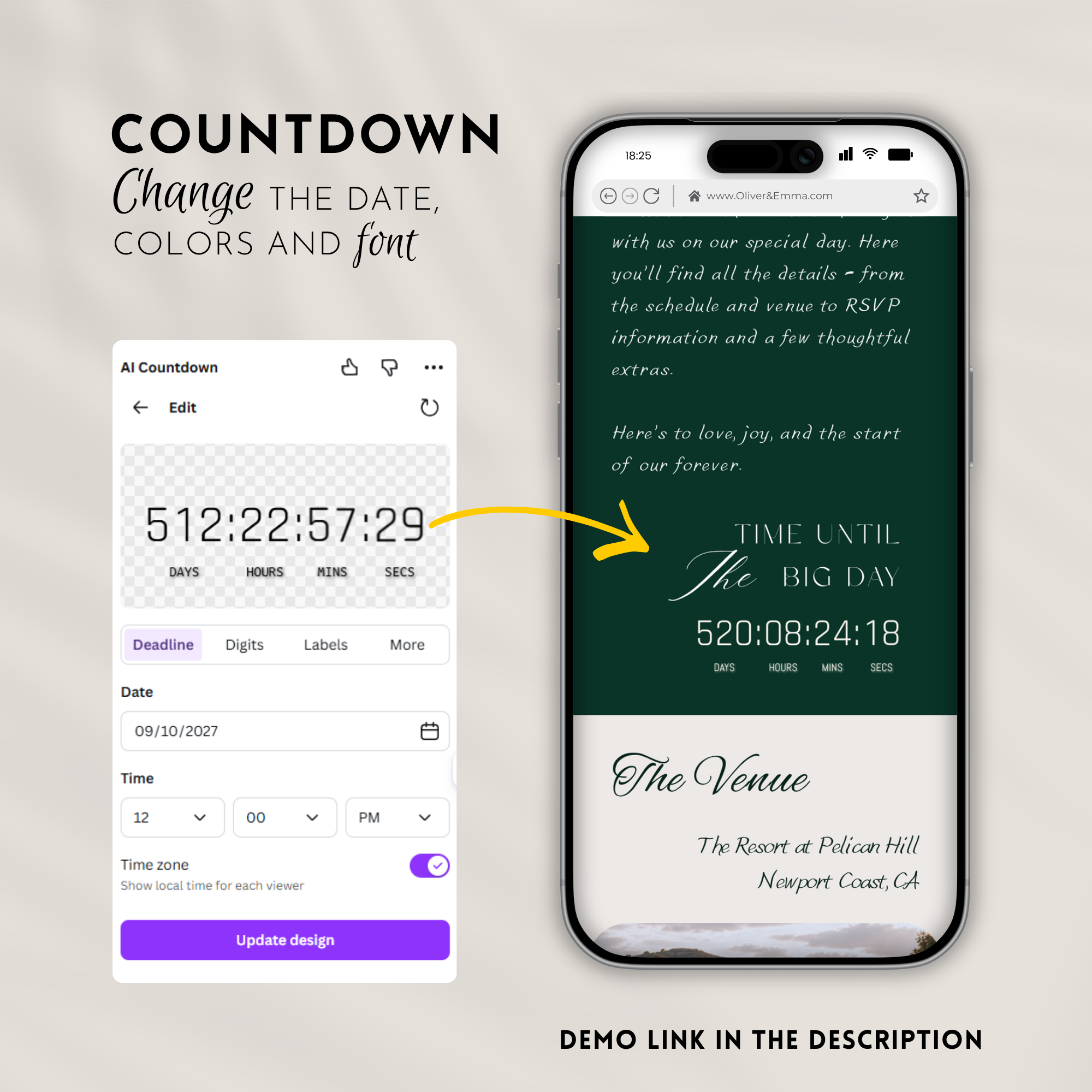 Old Money Emerald Wedding Website Template with RSVP | Canva Template