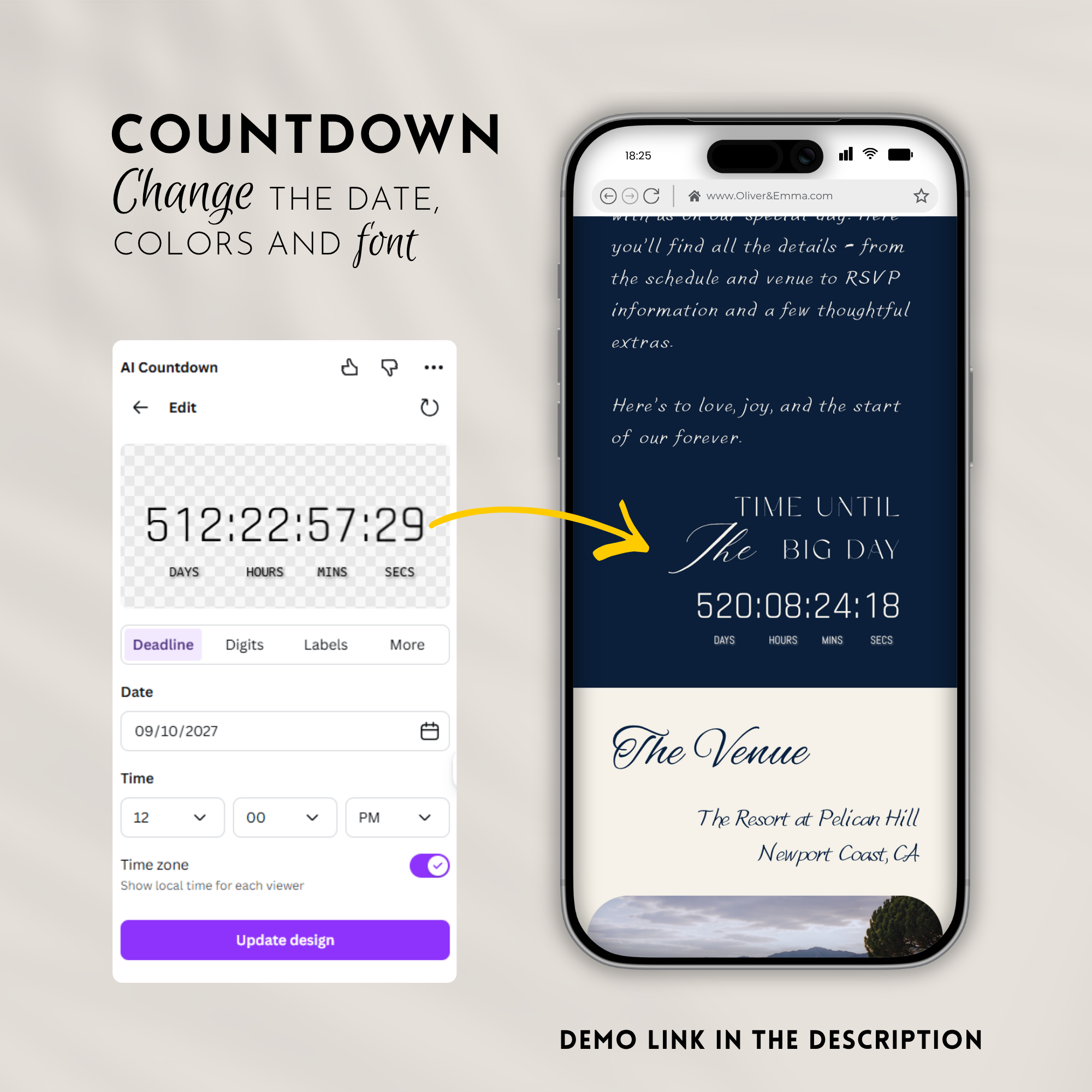 Old Money Navy Wedding Website Template with RSVP | Canva Template