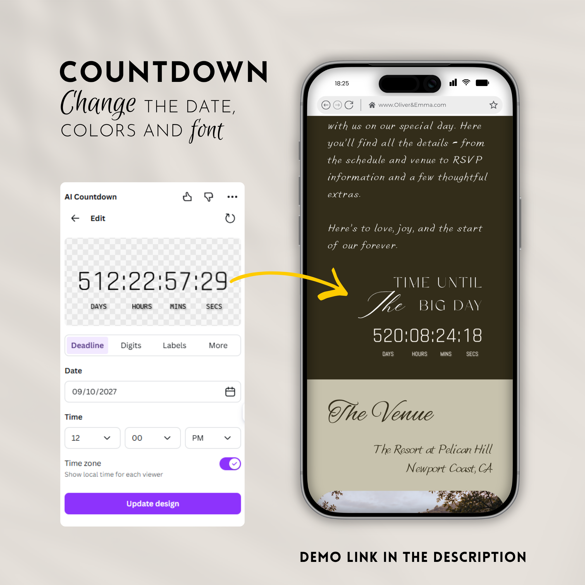 Old Money Forest Moss Wedding Website Template with RSVP | Canva Template