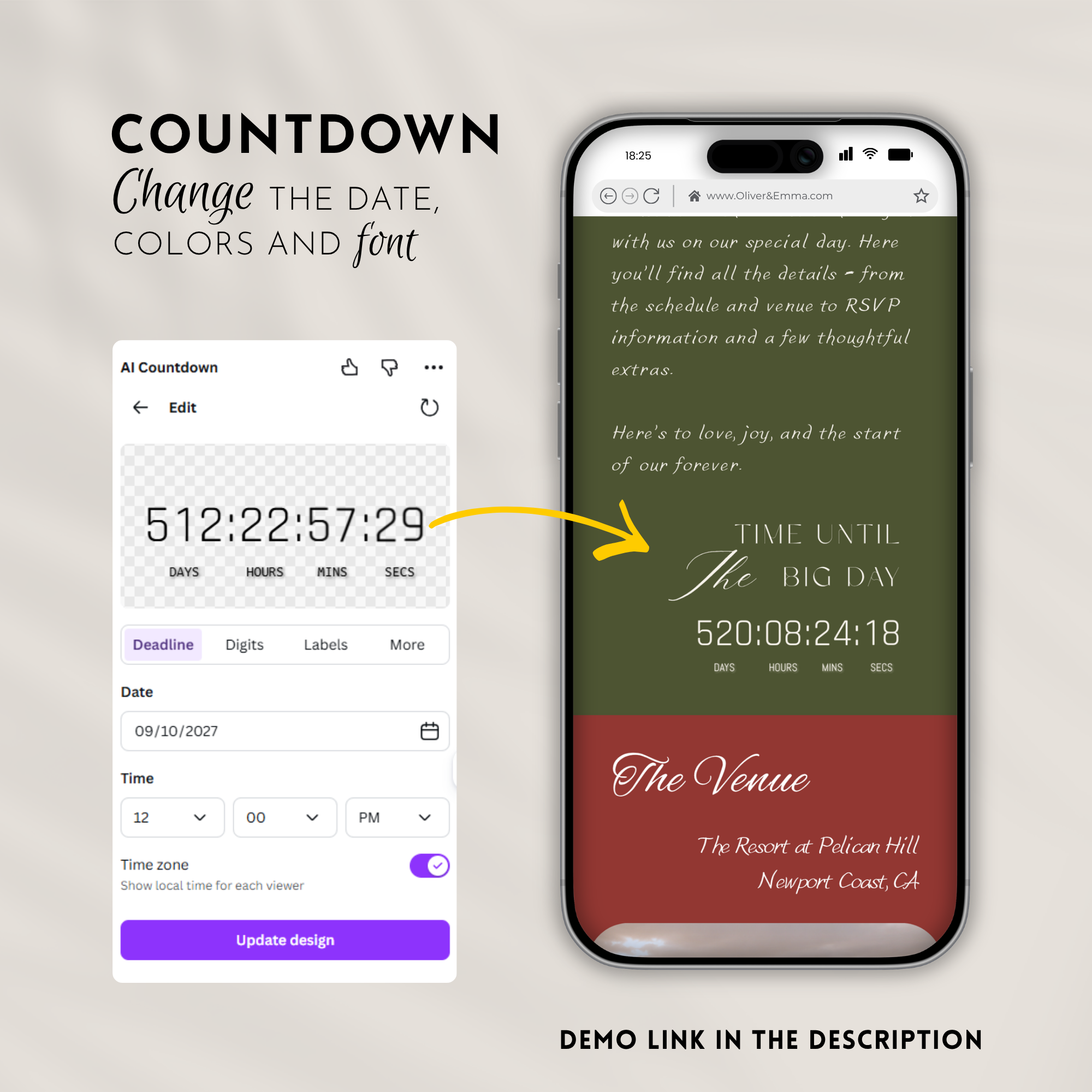 Old Money Olive & Burgundy Wedding Website Template with RSVP | Canva Template