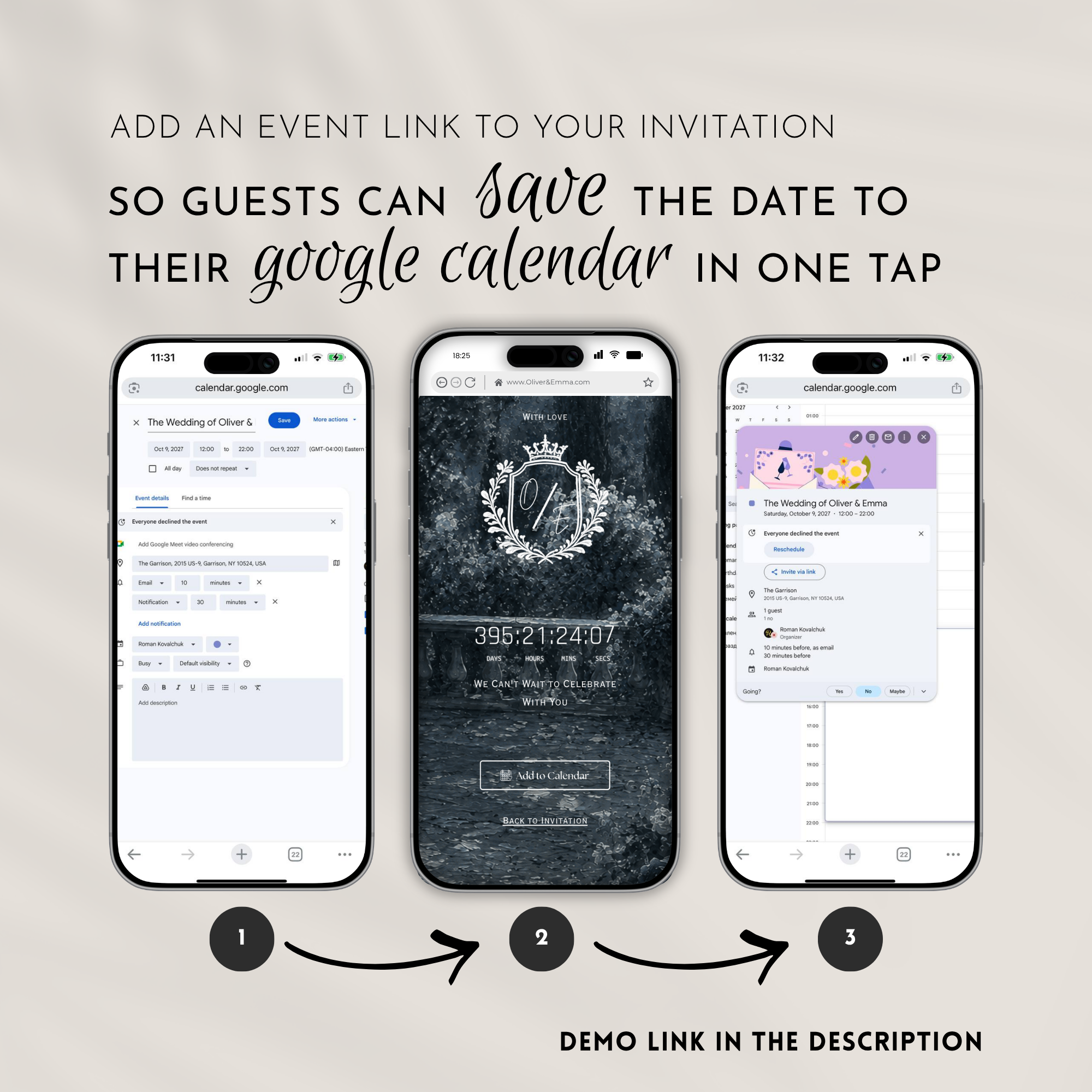 Dusty Blue Save the Date Website with RSVP