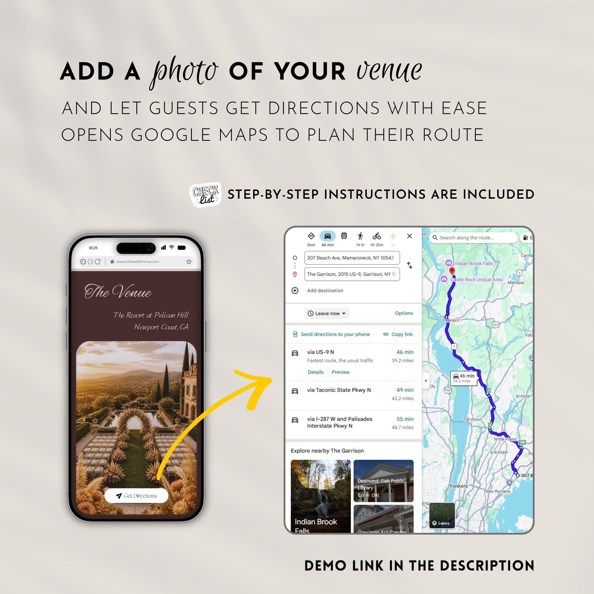 Coffee & Beige Wedding Invitation Website Template with RSVP & Music