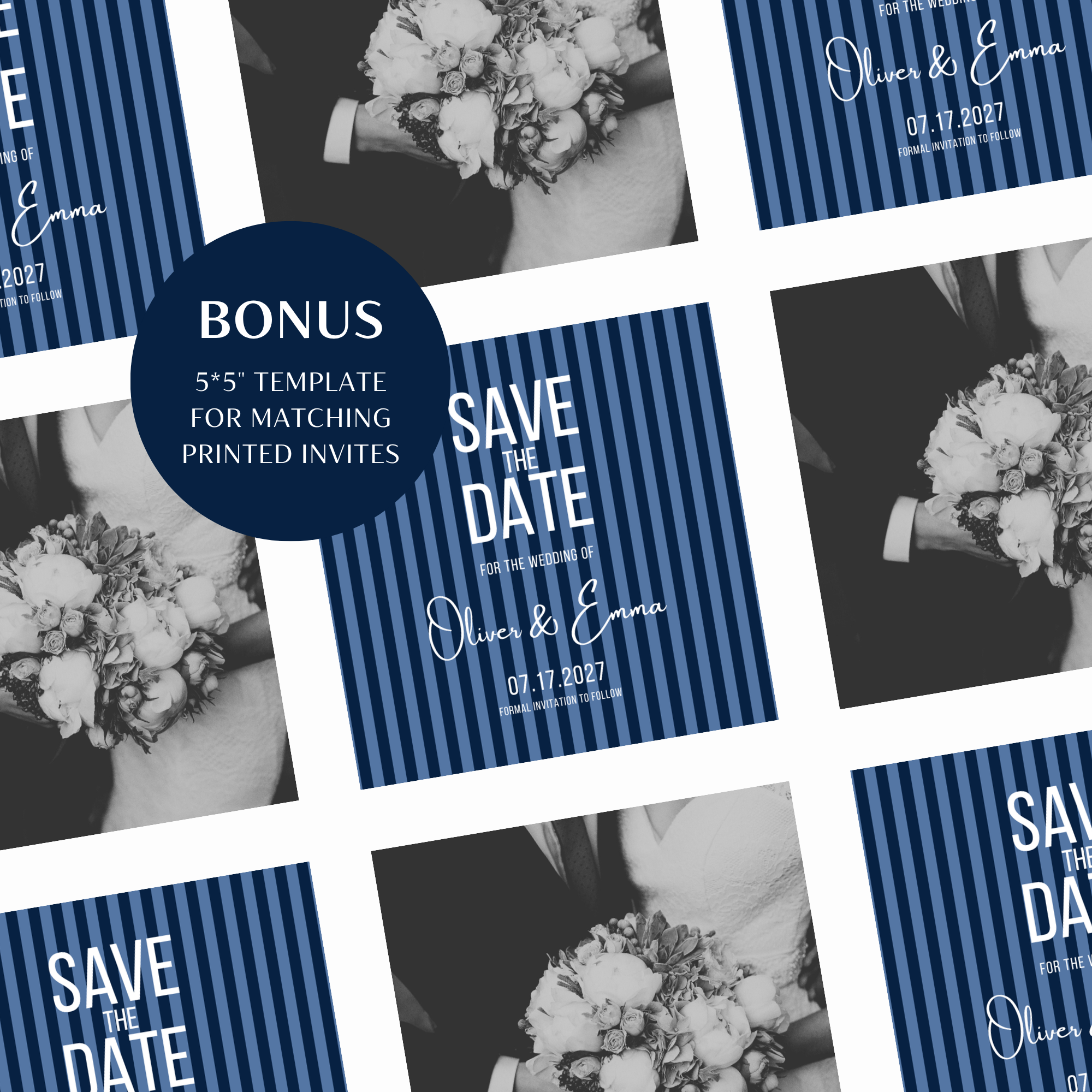 Navy Kids Save the Date Website Template | Old Money Style