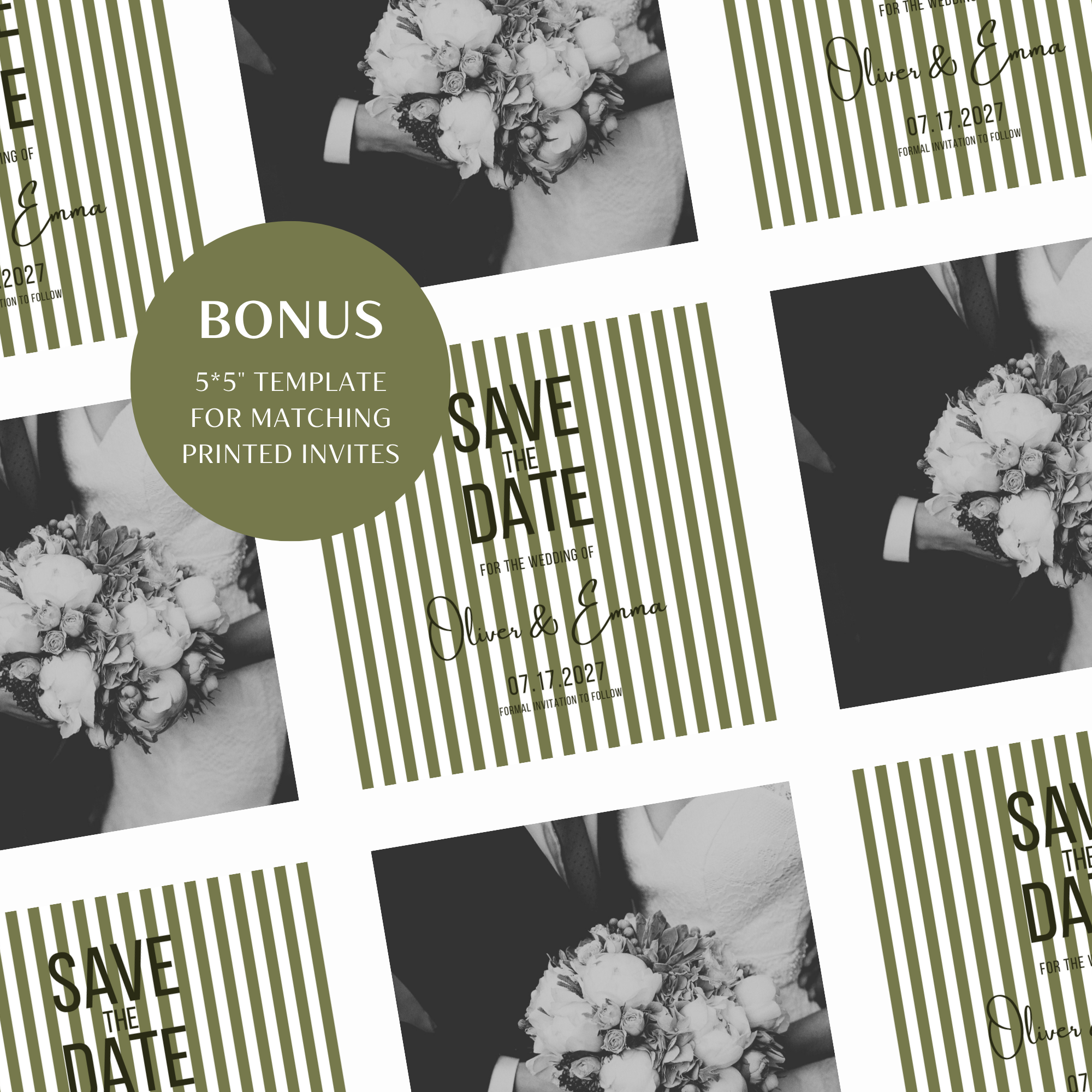 Sage Green Kids Save the Date Website Template | Old Money Style