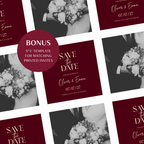 Burgundy Classic Save the Date Wedding Invitation Website Template