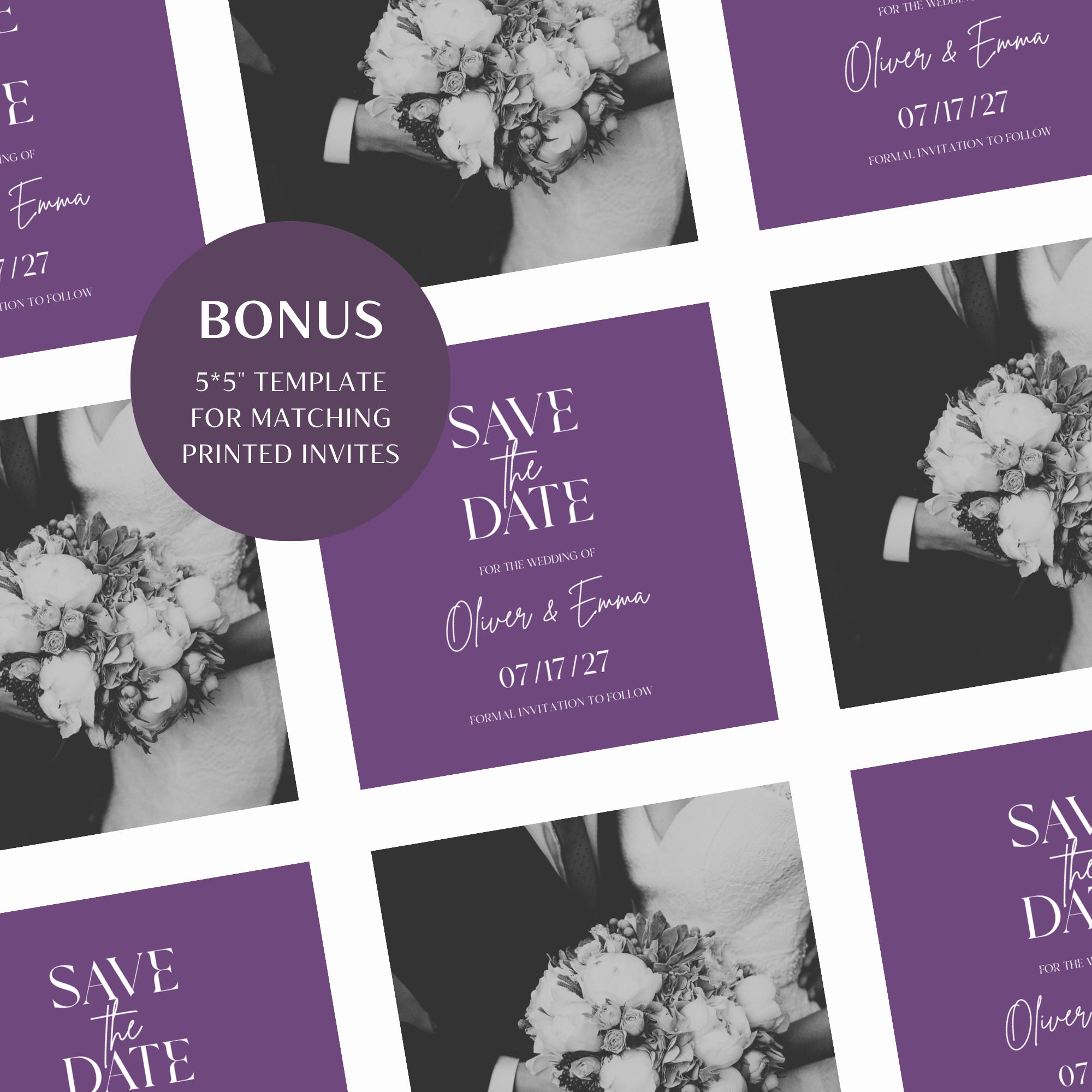 Lilac Classic Save the Date Wedding Invitation Website Template
