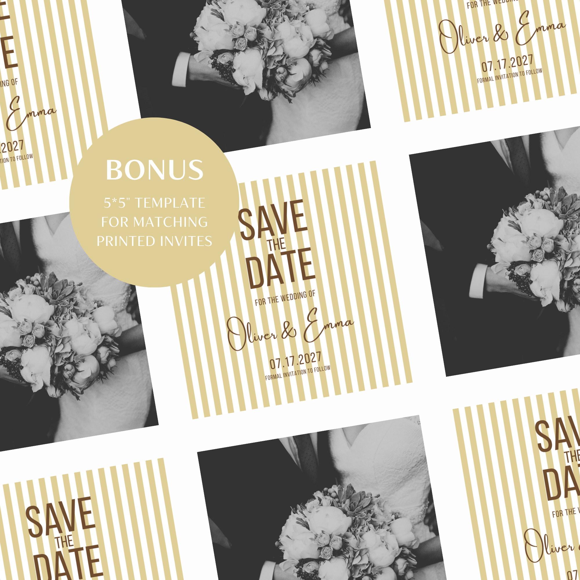 Yellow Kids Save the Date Website Template | Old Money Style