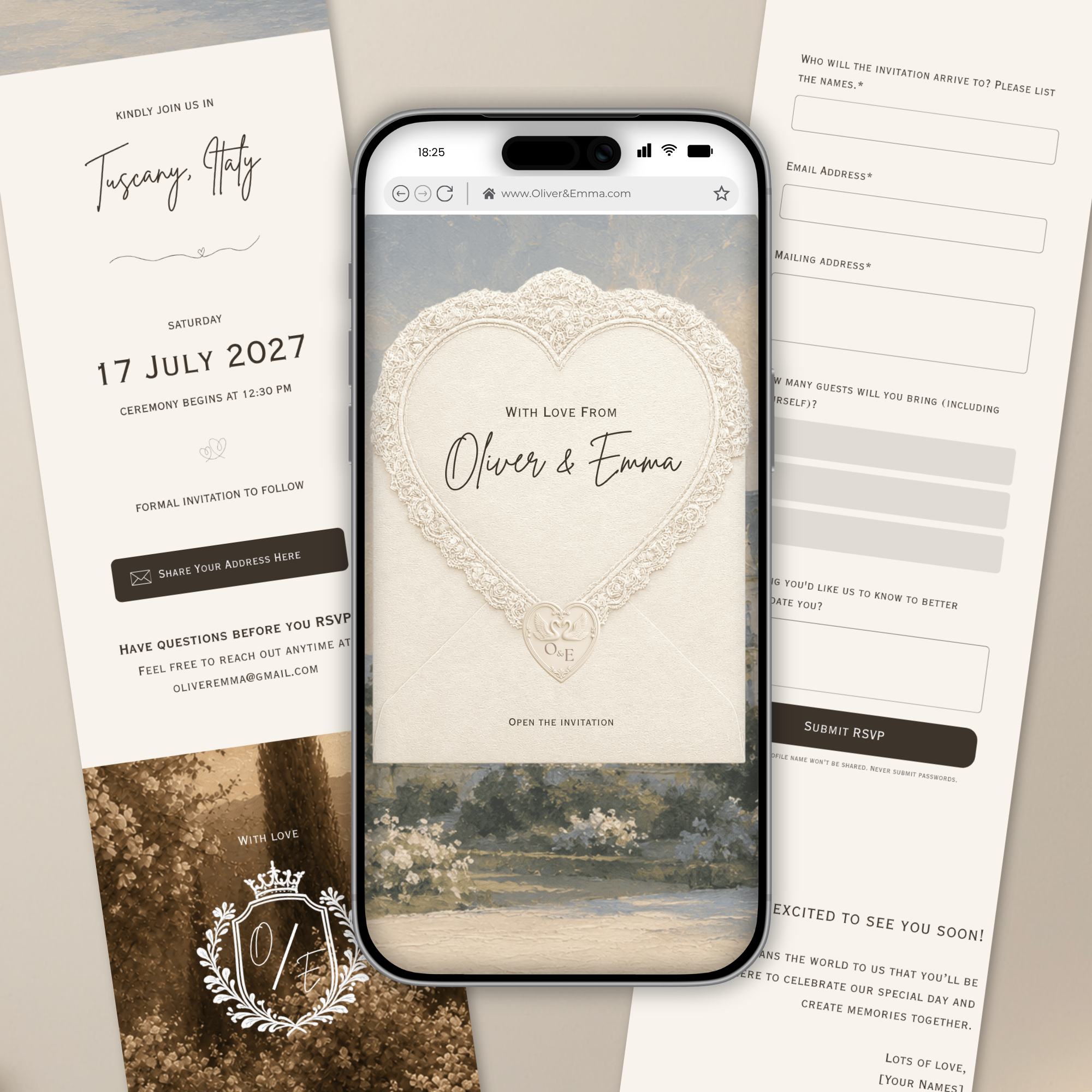 Ivory Save the Date Website with RSVP