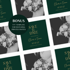Emerald & Gold Classic Save the Date Wedding Invitation Website Template