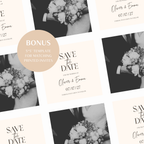 Pearl & Champagne Classic Save the Date Wedding Invitation Website Template
