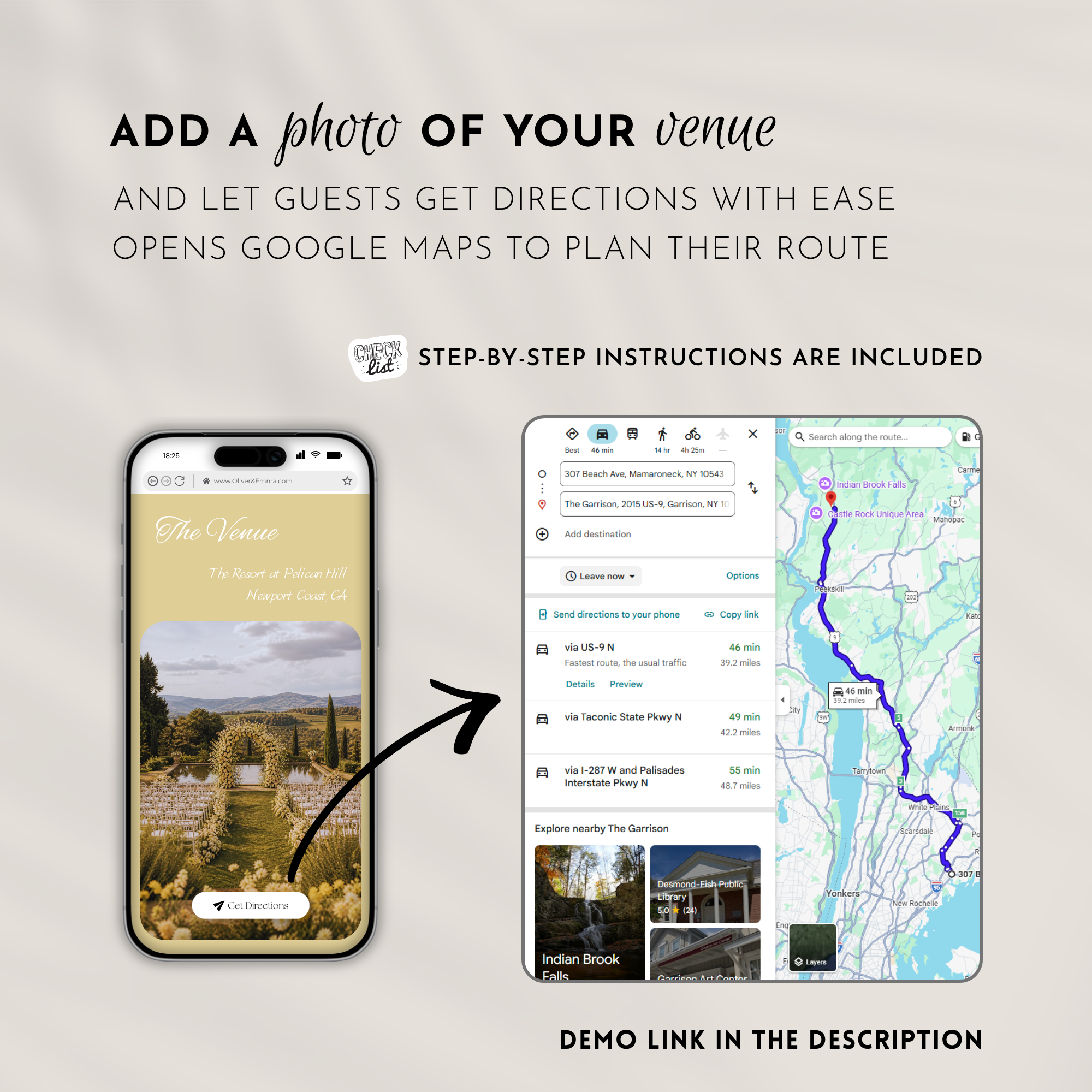 Canary Wedding Invitation Website Template with RSVP & Music