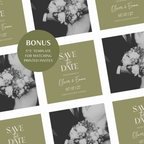 Sage Green Classic Save the Date Wedding Invitation Website Template
