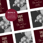 Burgundy Kids Save the Date Website Template | Old Money Style
