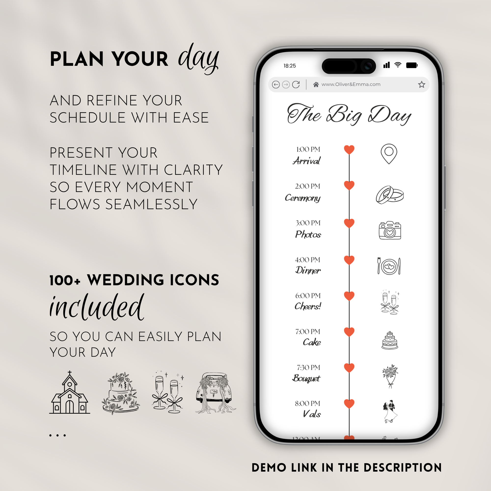 White & Beige Wedding Website Template with RSVP | Canva Template