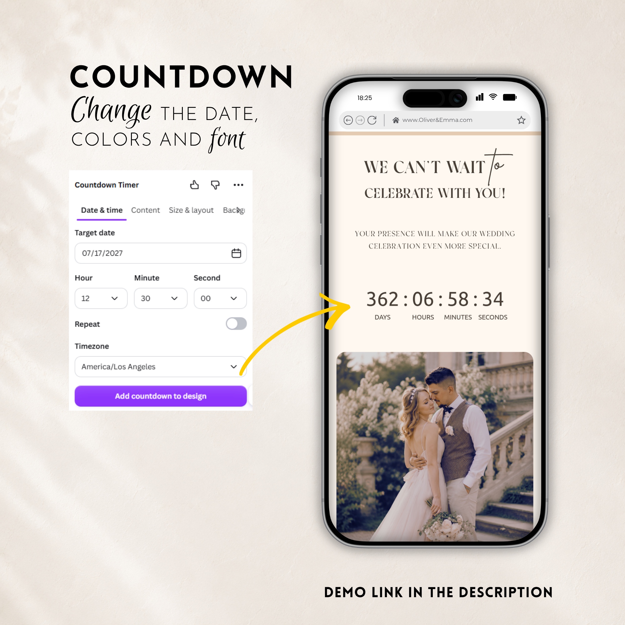 Pearl & Champagne Classic Save the Date Wedding Invitation Website Template