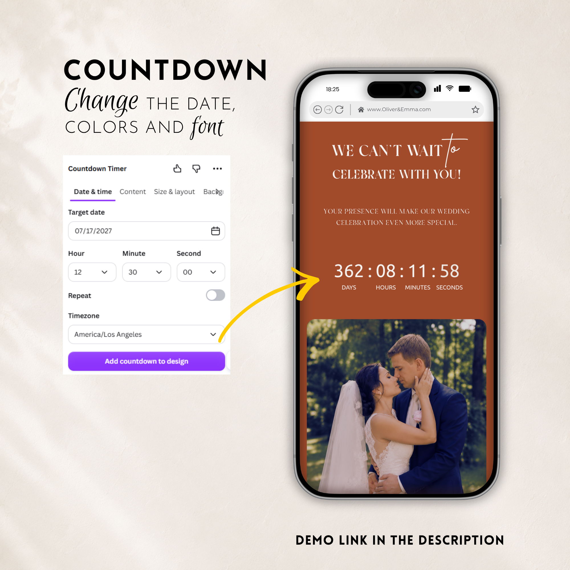 Terracotta Classic Save the Date Wedding Invitation Website Template