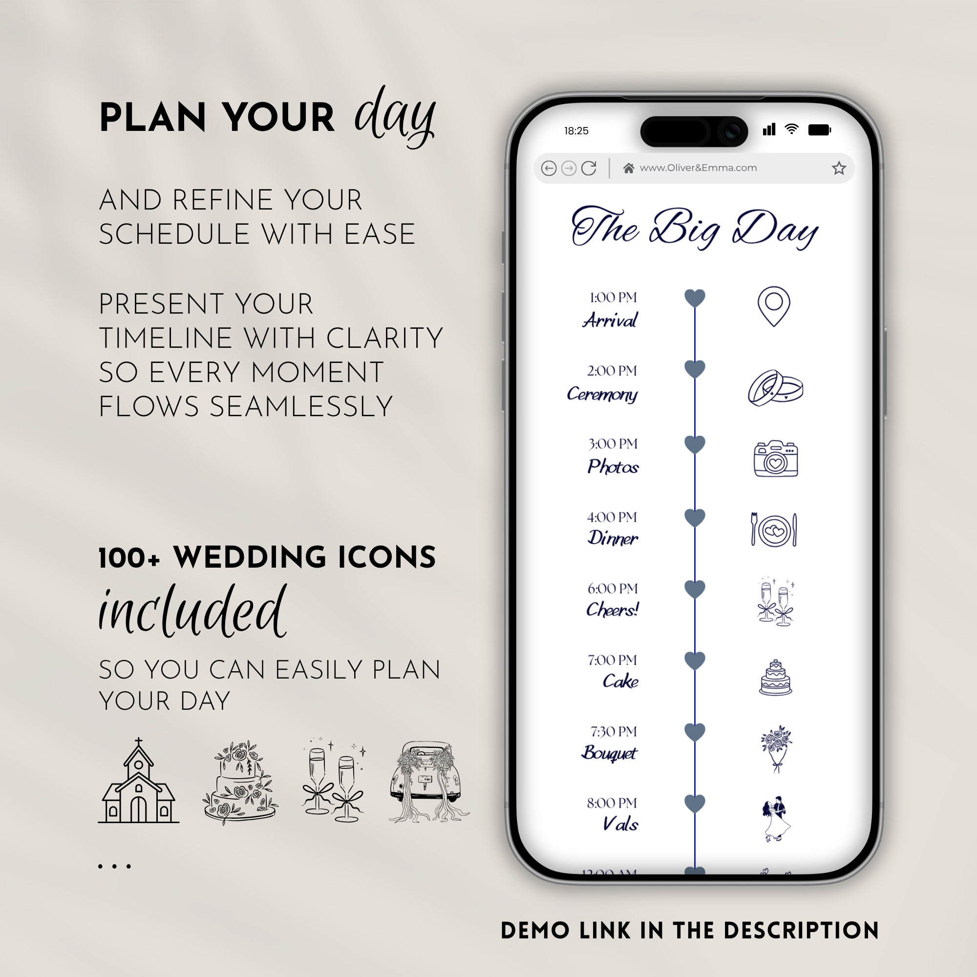 Navy Wedding Website Template with RSVP | Canva Template