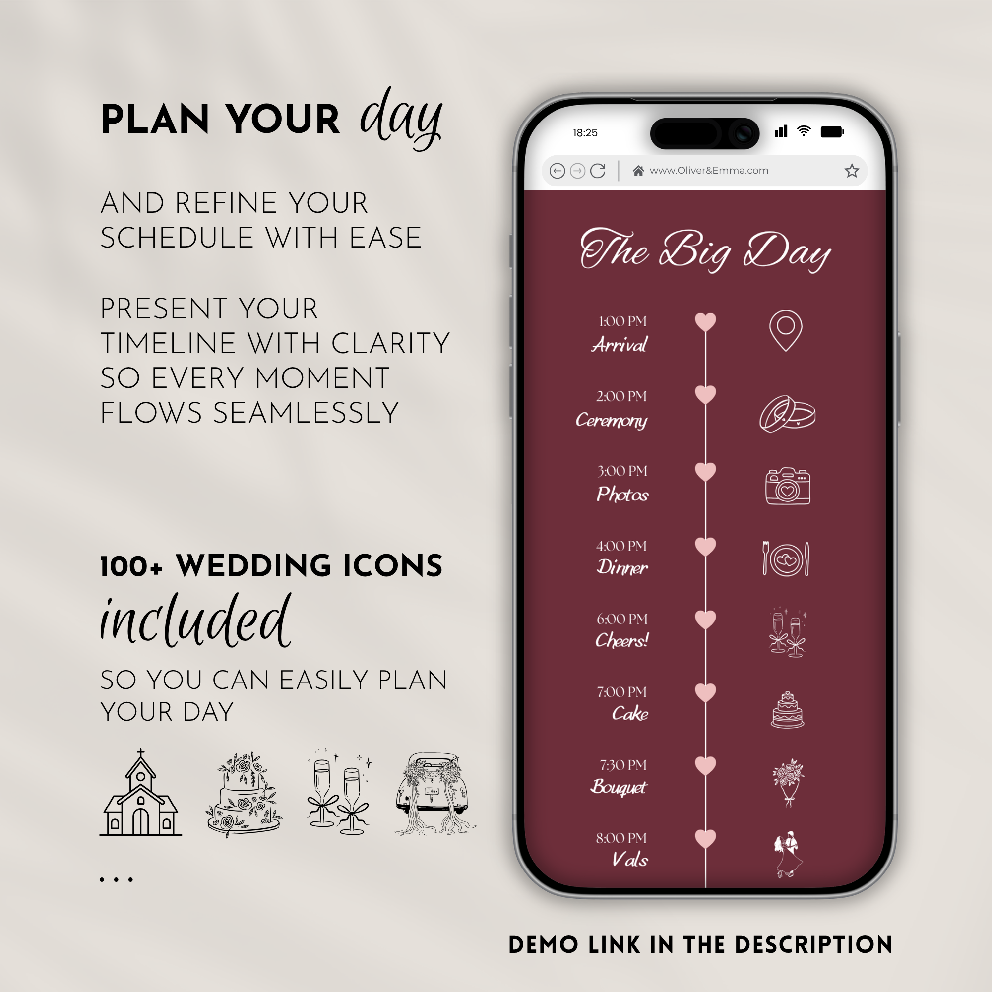 Old Money Deep Cherry Wedding Website Template with RSVP | Canva Template
