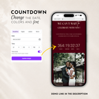 Burgundy Classic Save the Date Wedding Invitation Website Template