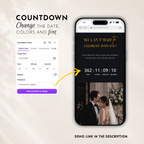 Black & White Classic Save the Date Wedding Invitation Website Template