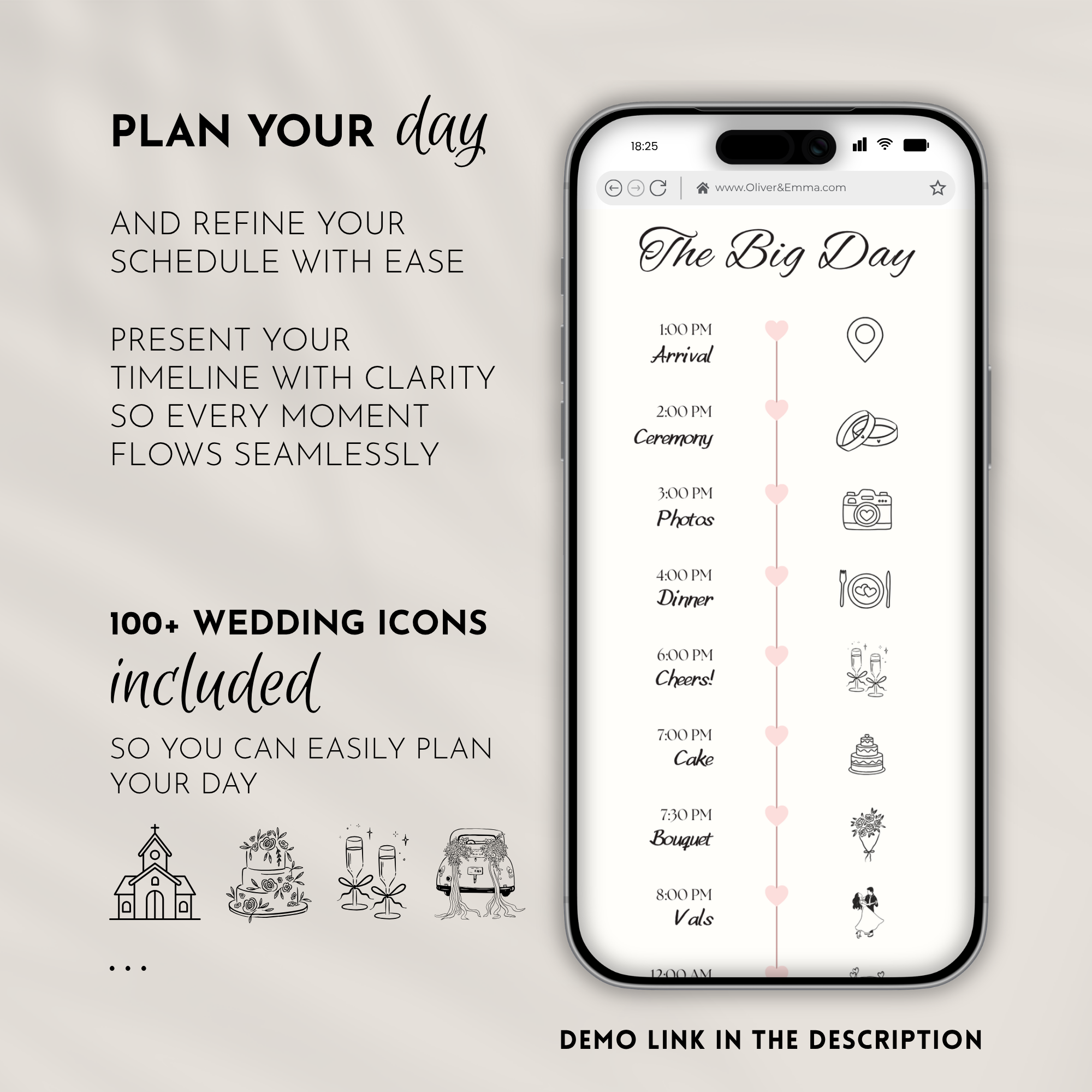 Pink & Champagne Wedding Website Template with RSVP | Canva Template