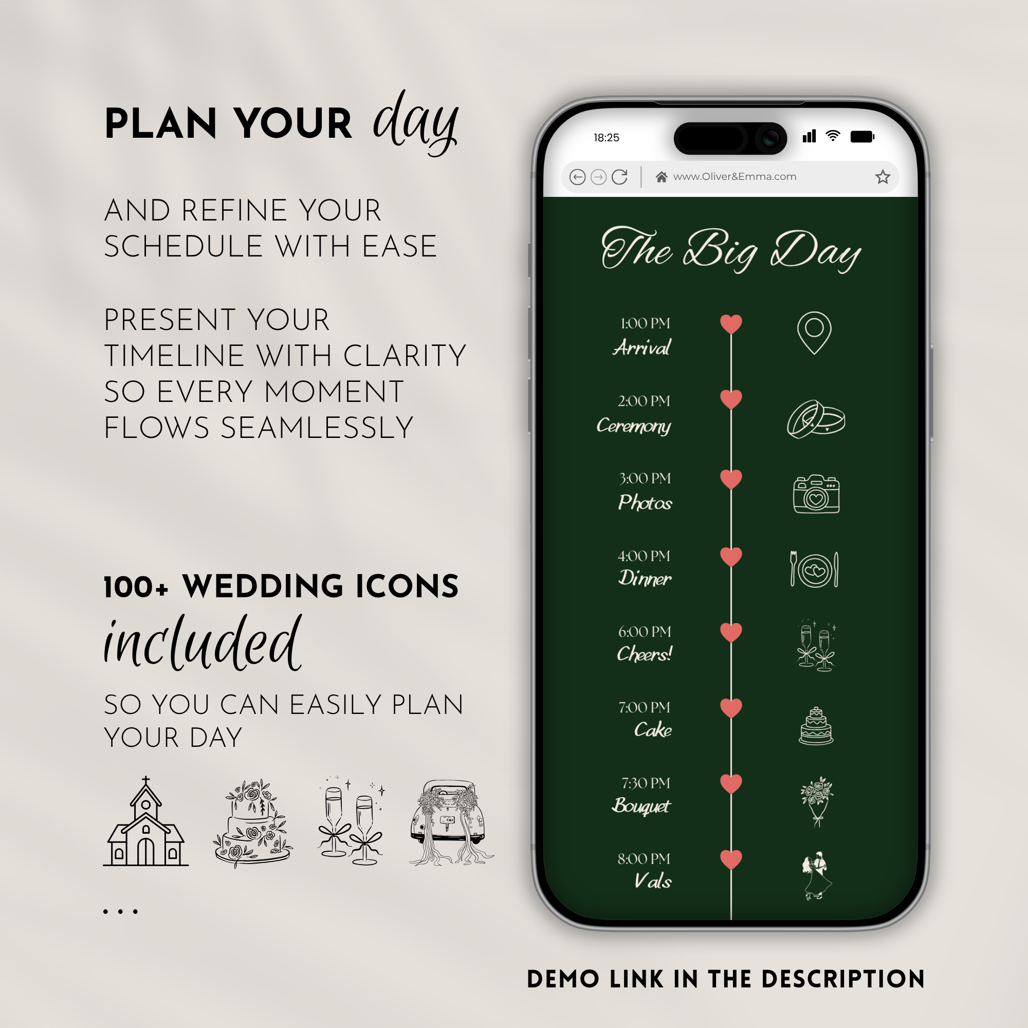 Old Money Dark Green Wedding Website Template with RSVP | Canva Template