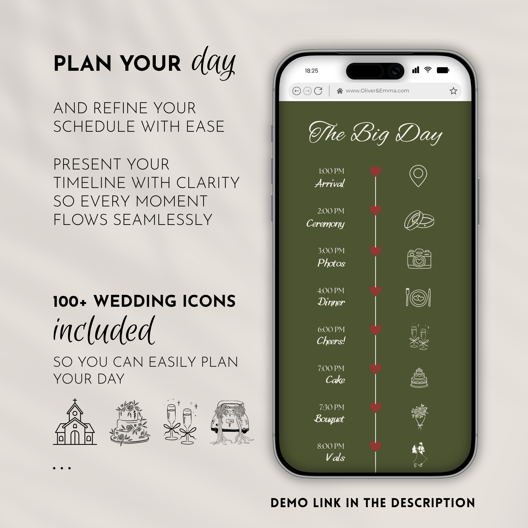 Old Money Olive & Burgundy Wedding Website Template with RSVP | Canva Template
