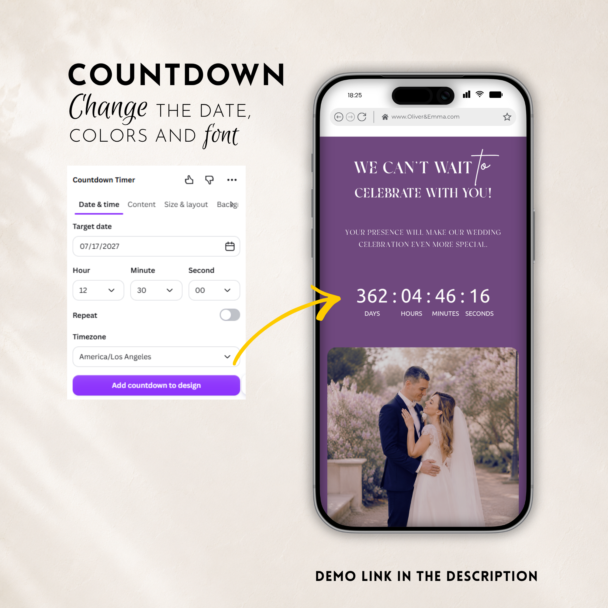 Lilac Classic Save the Date Wedding Invitation Website Template