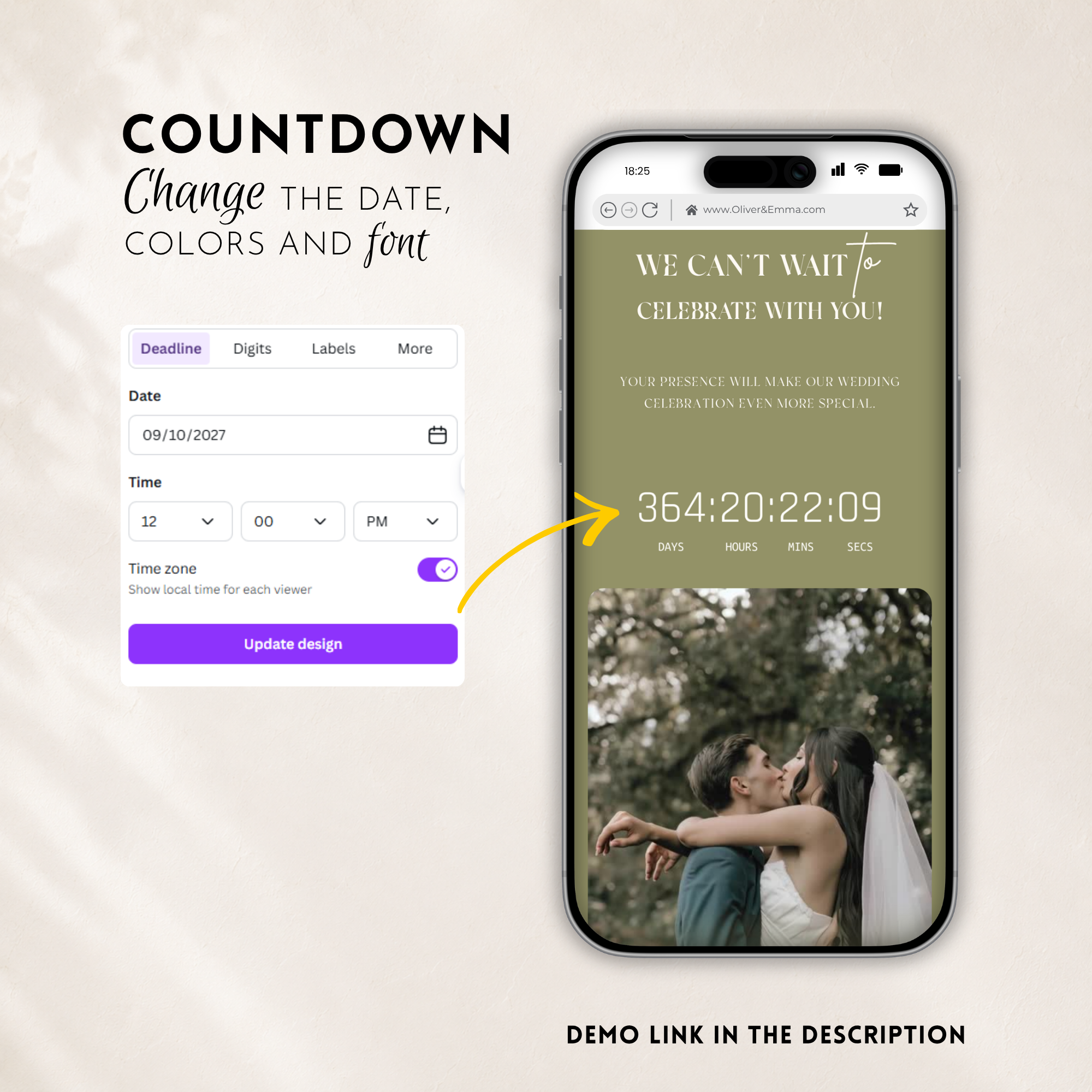 Sage Green Classic Save the Date Wedding Invitation Website Template