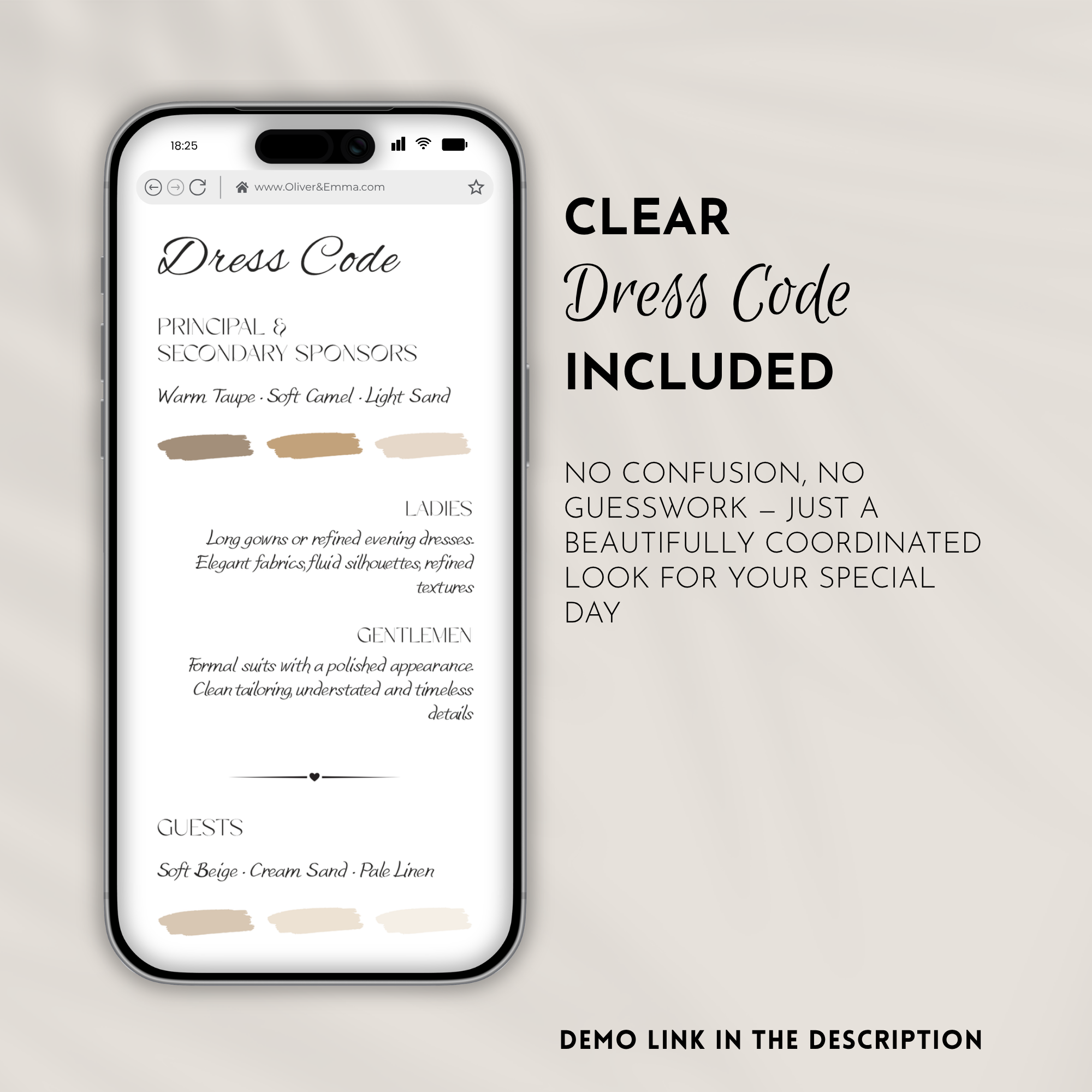 White & Beige Wedding Website Template with RSVP | Canva Template