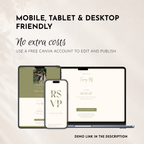 Sage Green Classic Save the Date Wedding Invitation Website Template