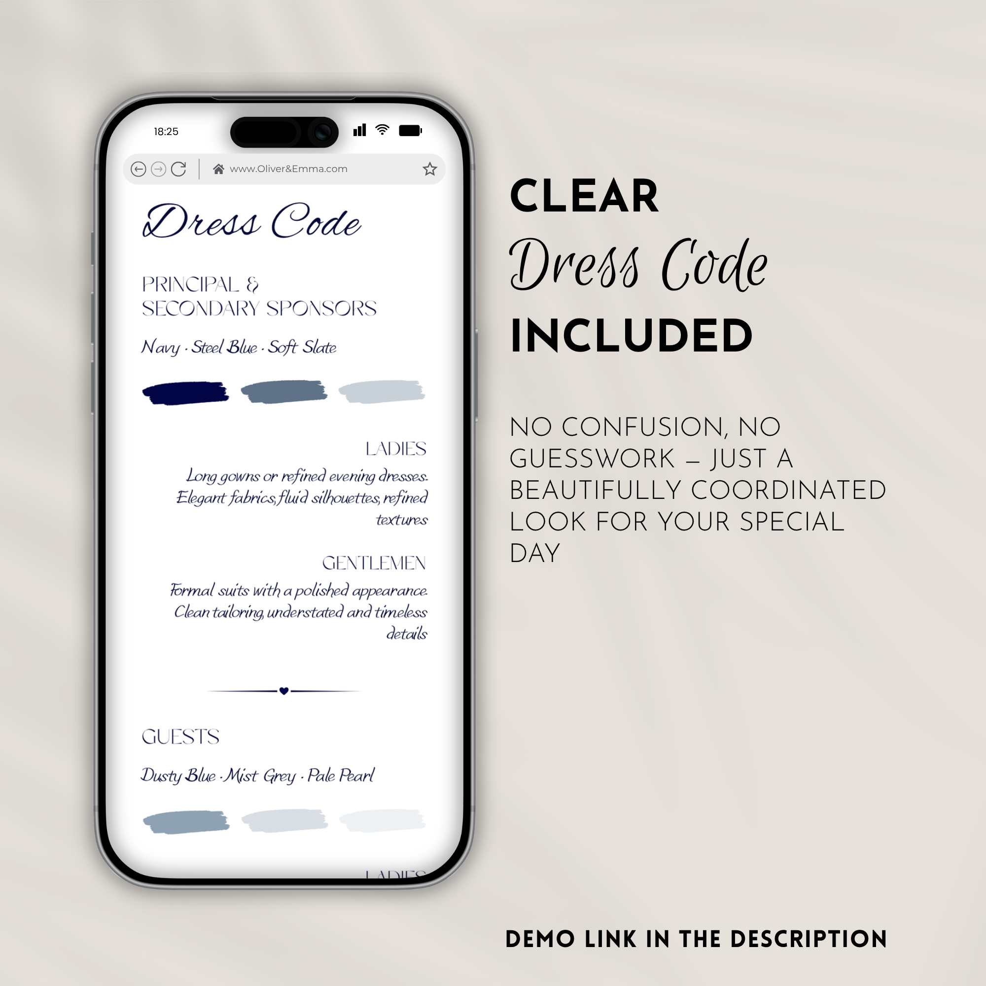 Navy Wedding Website Template with RSVP | Canva Template