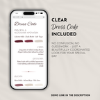 Old Money Cabernet Wedding Website Template with RSVP | Canva Template
