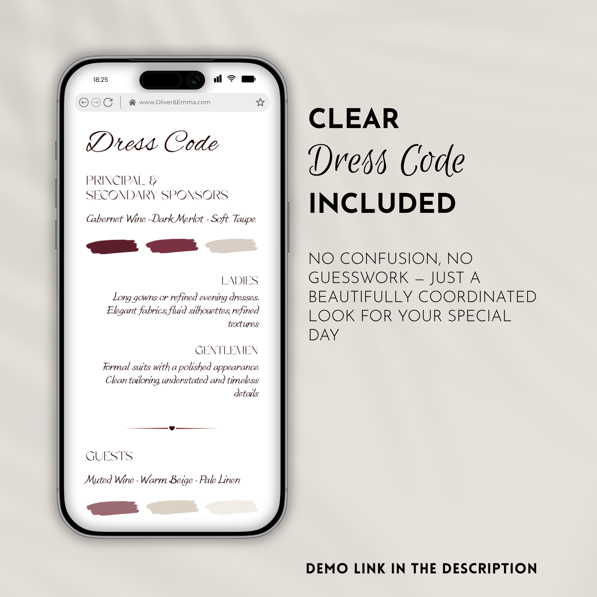 Old Money Cabernet Wedding Website Template with RSVP | Canva Template
