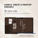 Espresso Brown Kids Save the Date Website Template | Old Money Style