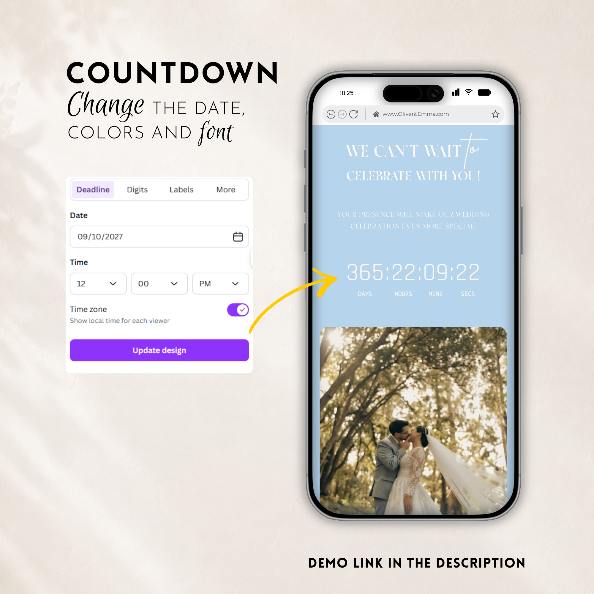 Dusty Blue Classic Save the Date Wedding Invitation Website Template