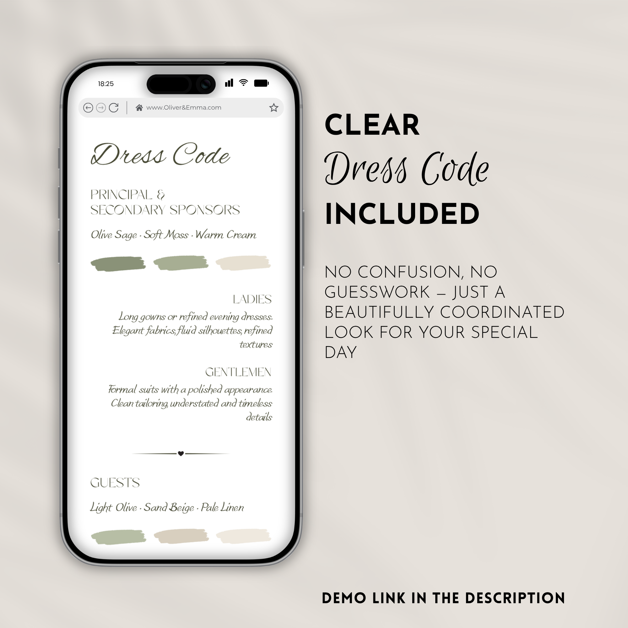 Olive & Cream Wedding Website Template with RSVP | Canva Template