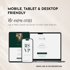Emerald & Gold Classic Save the Date Wedding Invitation Website Template