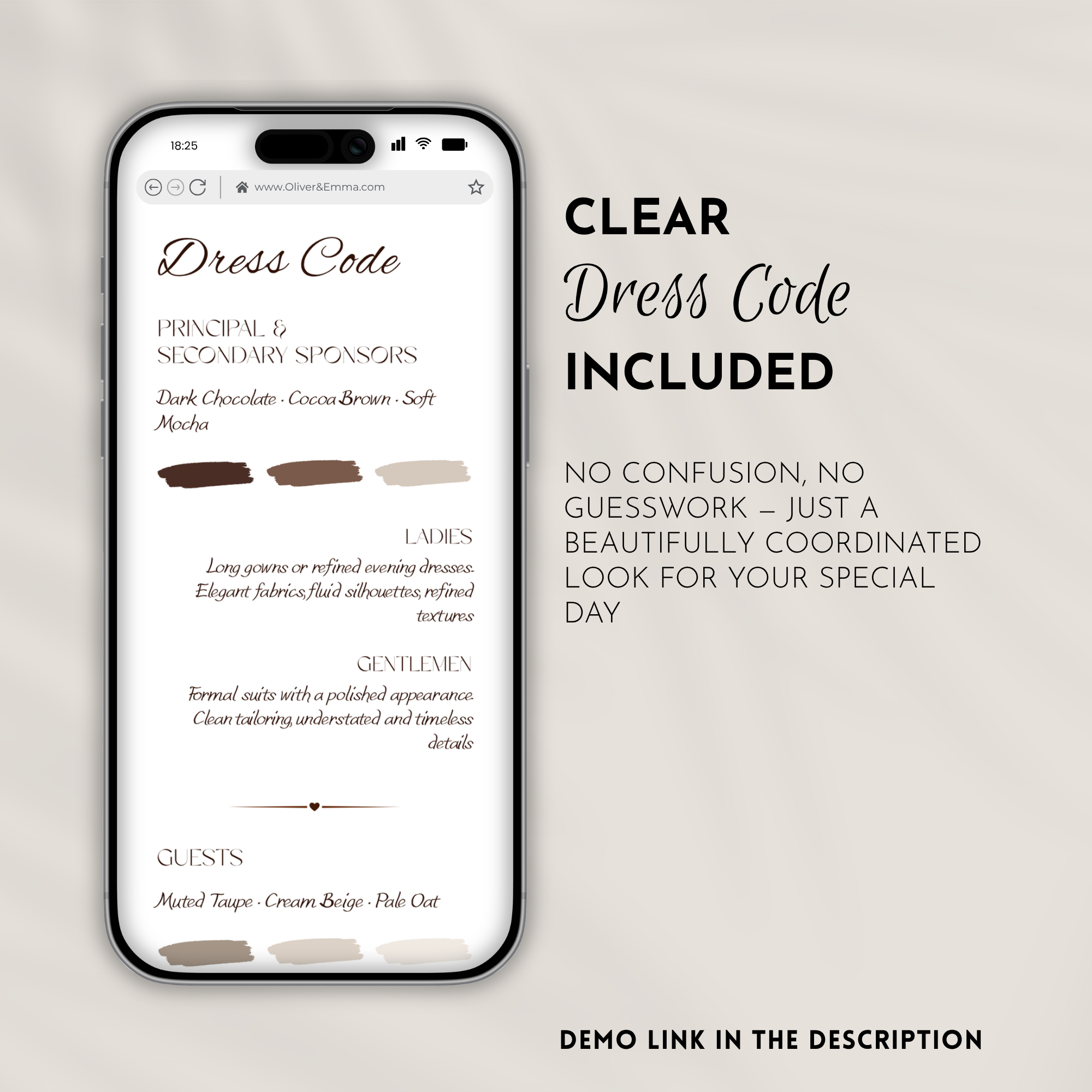 Old Money Chocolate Brown Wedding Website Template with RSVP | Canva Template