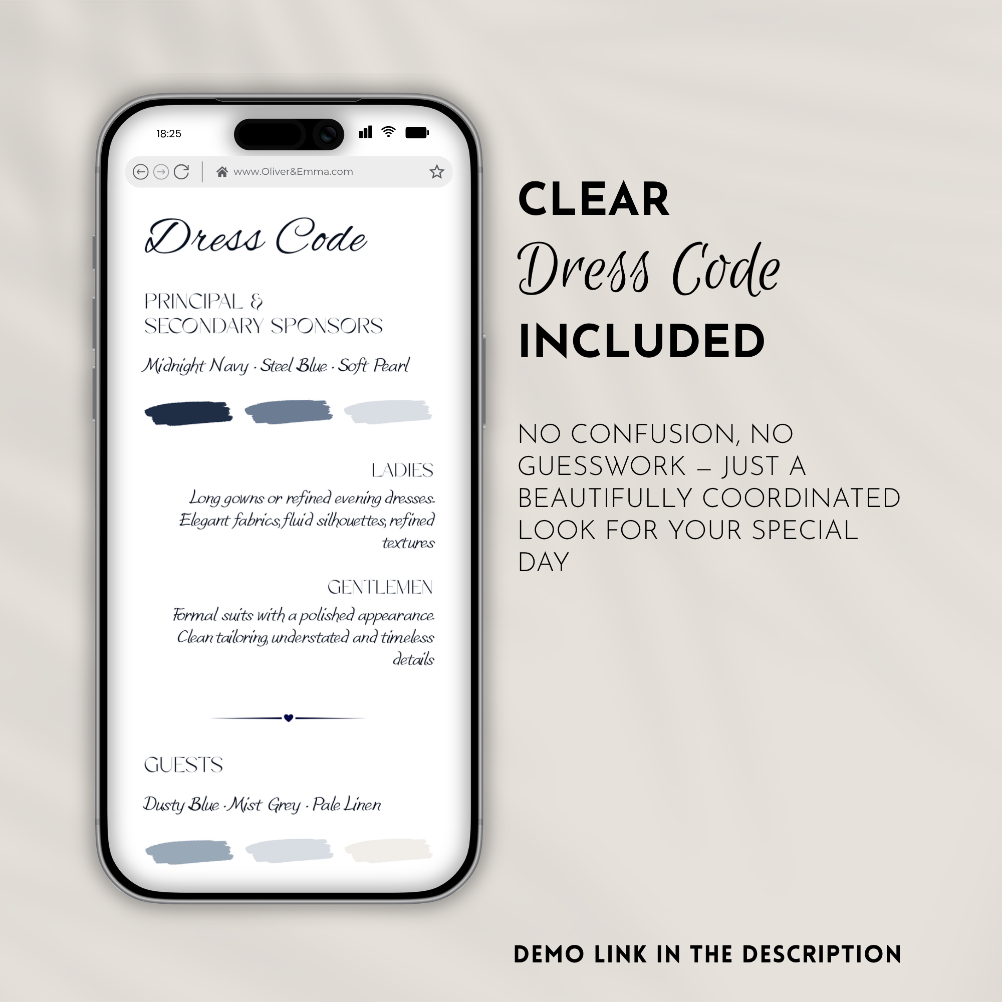 Old Money Navy Wedding Website Template with RSVP | Canva Template