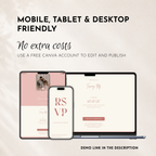 Blush Pink Classic Save the Date Wedding Invitation Website Template