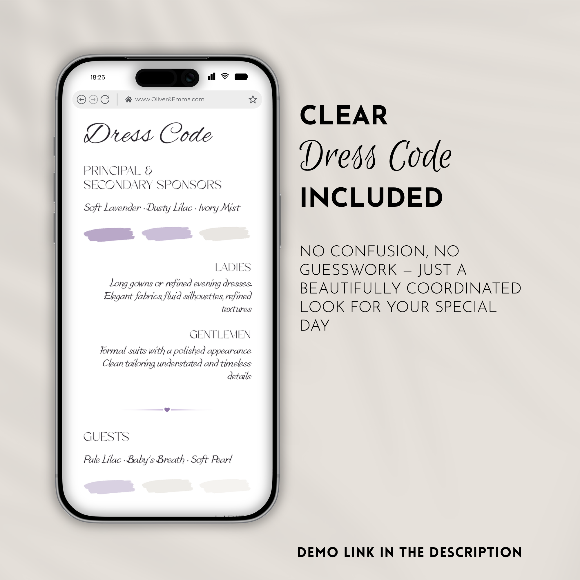 Lavender & Baby’s Breath Wedding Website Template with RSVP | Canva Template