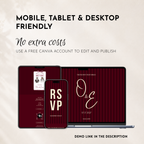 Burgundy Kids Save the Date Website Template | Old Money Style