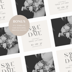White & Beige Wedding Website Template with RSVP | Canva Template