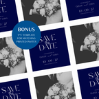 Navy Wedding Website Template with RSVP | Canva Template