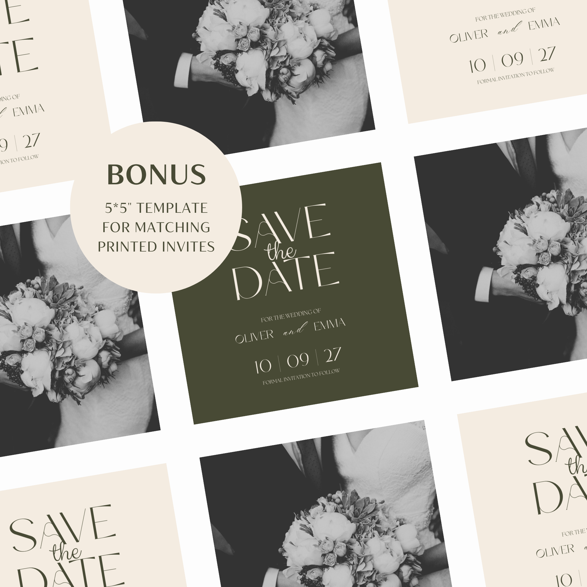 Olive & Cream Wedding Website Template with RSVP | Canva Template