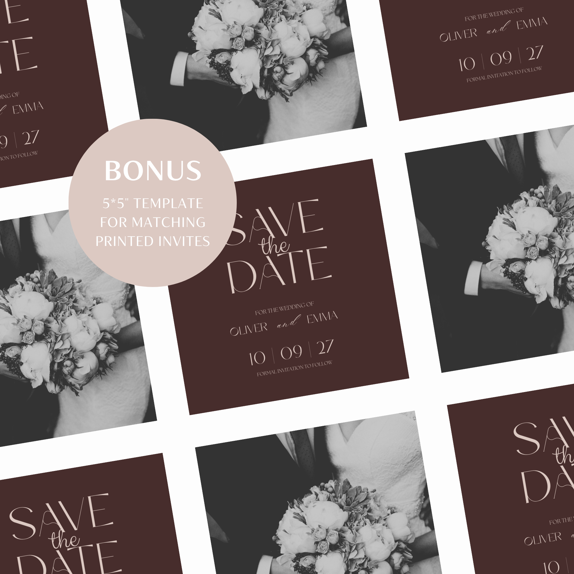 Coffee & Beige Wedding Invitation Website Template with RSVP & Music